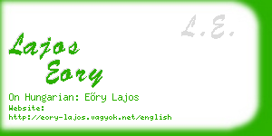 lajos eory business card